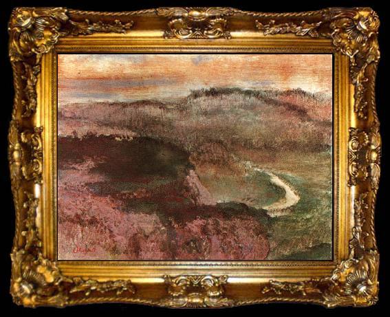 framed  Edgar Degas Landscape with Hills, ta009-2
